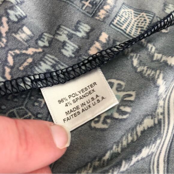 MISA Los Angeles navy blue geometric graphic print shift dress size 1X - Picture 13 of 15